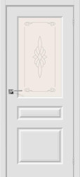 Межкомнатная дверь ПВХ Скинни-15 П-23 ПО (Белый/Художественное стекло)
