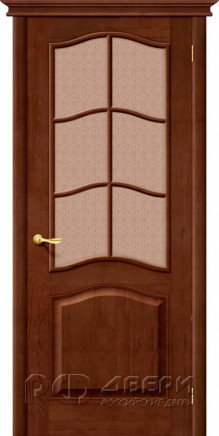 Межкомнатная дверь из массива сосны М7 ПО (Темный лак/Ажур)