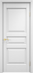 Межкомнатная дверь ОЛ 5 ПГ Плоский наличник (Белая эмаль)