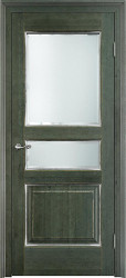 Межкомнатная дверь ОЛ 5 ПО (Малахит патина Серебро с микрано)