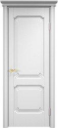Межкомнатная дверь ОЛ 7_2 ПГ (Карниз/Белая эмаль)