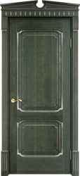 Межкомнатная дверь ОЛ 7_2 ПГ (Малахит патина Серебро с микрано)