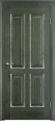 Межкомнатная дверь ОЛ 15 ПГ (Малахит патина Серебро с микрано)