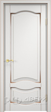 Межкомнатная дверь ОЛ 33 ПГ Капитель романтика (Белый грунт патина Орех)