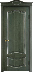 Межкомнатная дверь ОЛ 33 ПГ (Малахит патина Серебро с микрано)