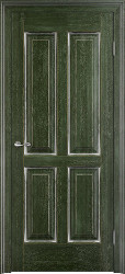 Межкомнатная дверь Д15 ПГ (Малахит патина Серебро с микрано)
