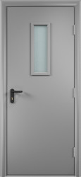 Противопожарная дверь ДДП Е-30 остекленная (Серый)
