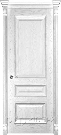 Межкомнатная дверь Фараон-2 дуб ПГ (Белая эмаль/Шпон)