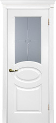 Межкомнатная дверь Смальта 12 ПО (Молочный RAL 9010/Белое)