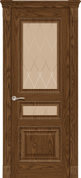 Межкомнатная дверь Бристоль-2 ПО (Дуб Мореный/Бронзовый Ромб)