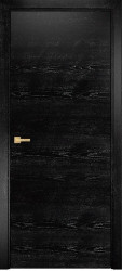 Межкомнатная дверь Гладкая (Эмаль черная патина серебро)