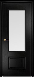 Межкомнатная дверь Марсель ПО (Эмаль черная по ясеню/Сатинат белый)