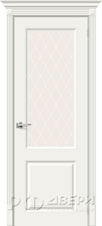 Межкомнатная дверь Скинни-13 со стеклом (Белая Эмаль)