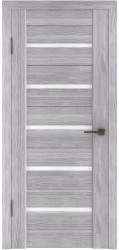 Межкомнатная дверь Владимирская Лайн 1 ПО (Дуб серый / Белое стекло)