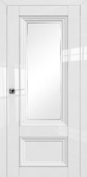 Межкомнатная дверь глянцевая 2.103L ПО (Белый люкс/Гравировка 4)