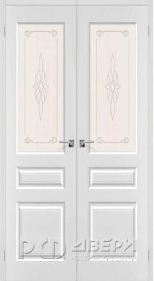 Межкомнатная распашная дверь Скинни-15 ПО (Белая)