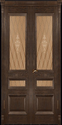 Межкомнатная распашная дверь Фараон 2 ПО (Мореный Дуб)