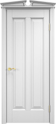 Межкомнатная дверь ОЛ 102 ПГ Капитель корона (Белая эмаль)
