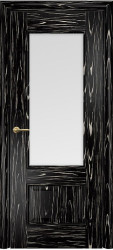 Межкомнатная дверь Марсель ПО (Черный эбен/Сатинат белый)