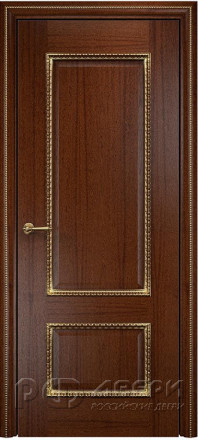 Межкомнатная дверь Марсель ПГ (Красное дерево черная патина, отделка золотом)