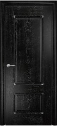 Межкомнатная дверь Марсель ПГ (Эмаль черная/Патина серебро)