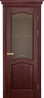 Дверь из массива ольхи Лео ПО (Махагон)