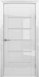 Межкомнатная дверь Вена со стеклом (Белый глянец/Сатинат)