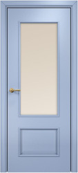Межкомнатная дверь Марсель ПО (Эмаль голубая по ясеню/Сатинат бронза)