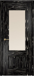 Межкомнатная дверь Марсель ПО (Черный эбен/Сатинат бронза)