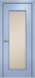 Межкомнатная дверь Турин ПО (Эмаль голубая по ясеню/Сатинат бронза)