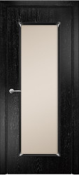 Межкомнатная дверь Турин ПО (Эмаль черная/Патина серебро/Сатинат бронза)