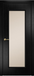 Межкомнатная дверь Турин ПО (Эмаль черная по ясеню/Сатинат бронза)