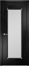 Межкомнатная дверь Турин ПО (Эмаль черная/Патина серебро/Сатинат белый)