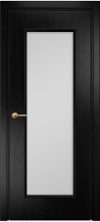 Межкомнатная дверь Турин ПО (Эмаль черная по ясеню/Сатинат белый)