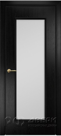 Межкомнатная дверь Турин ПО (Эмаль черная по ясеню/Сатинат белый)