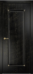 Межкомнатная дверь Турин ПГ (Эмаль черная/Патина золото)