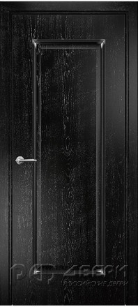 Межкомнатная дверь Турин ПГ (Эмаль черная/Патина серебро)