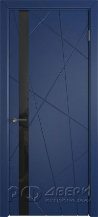 Межкомнатная дверь Flitta ПО (Blue enamel/Black gloss)