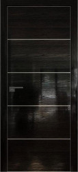 Межкомнатная дверь 7STK (Pine Black glossy/Матовая кромка)