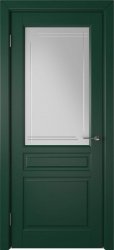 Межкомнатная дверь Stockholm ПО (Green enamel/Crystal cloud)