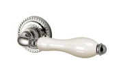 Ручка для межкомнатной двери Armadillo Silvia CL1 SILVER-925/LWP-109 (Серебро 925/Беж фарфор)