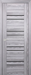 Межкомнатная дверь PSК-1 (Ривьера грей/Черный лакобель)