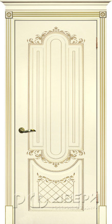 Межкомнатная дверь Смальта 13 ПГ (Слоновая кость/Патина золото)