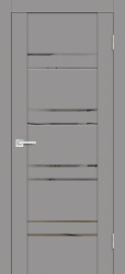 Межкомнатная дверь PST-1 ПО(Серый бархат/Зеркало тонированное)