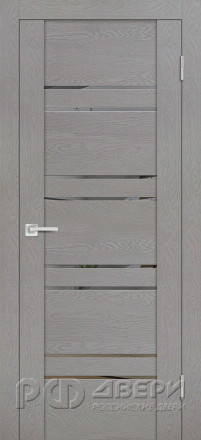 Межкомнатная дверь PST-1 ПО (Серый ясень/Зеркало тонированное)