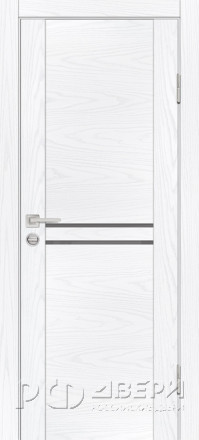 Межкомнатная дверь PSM-4 (Дуб скай белый/Серый лакобель)