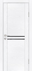 Межкомнатная дверь PSM-4 (Дуб скай белый/Черный лакобель)