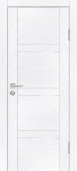 Межкомнатная дверь PSM-6 (Дуб скай белый/Белоснежный лакобель)