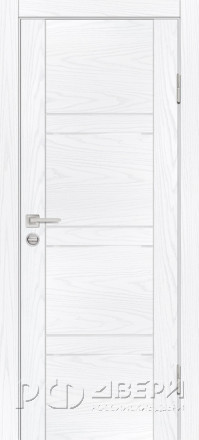 Межкомнатная дверь PSM-6 (Дуб скай белый/Белоснежный лакобель)