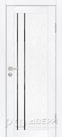 Межкомнатная дверь PSM-10 (Дуб скай белый/Черный лакобель)